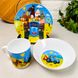 Подарочный набор посуды для мальчиков 3 пр Синий Трактор (стеклокерамика), детская посуда