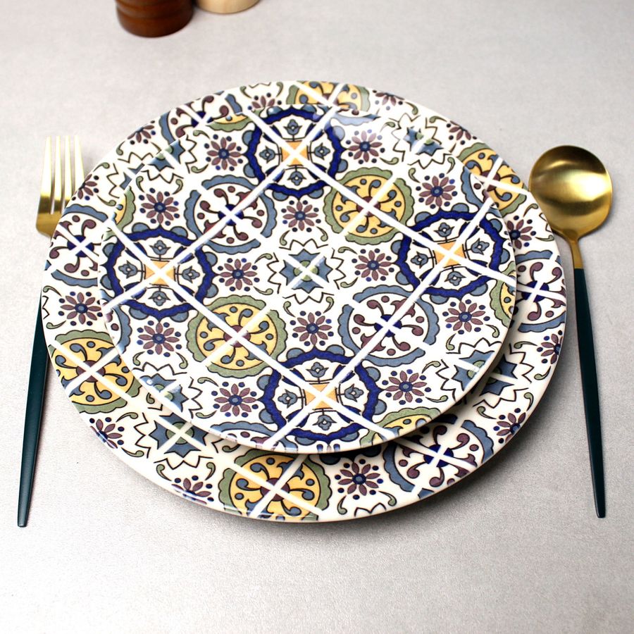 Обідня тарілка з турецьким візерунком 20 см Kutahya NANO CERAM Kutahya Porselen