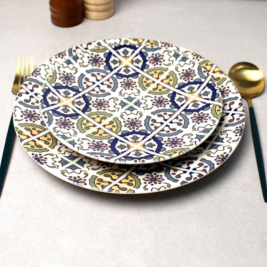 Обідня тарілка з турецьким візерунком 20 см Kutahya NANO CERAM Kutahya Porselen