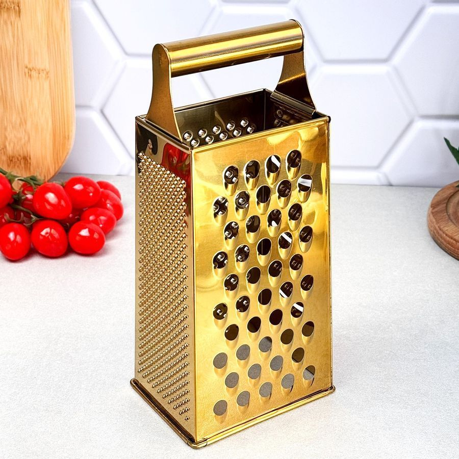 Терка 4-гранная золотая из нержавеющей стали 24&times;11&times;9 см GK-4174 Без бренда