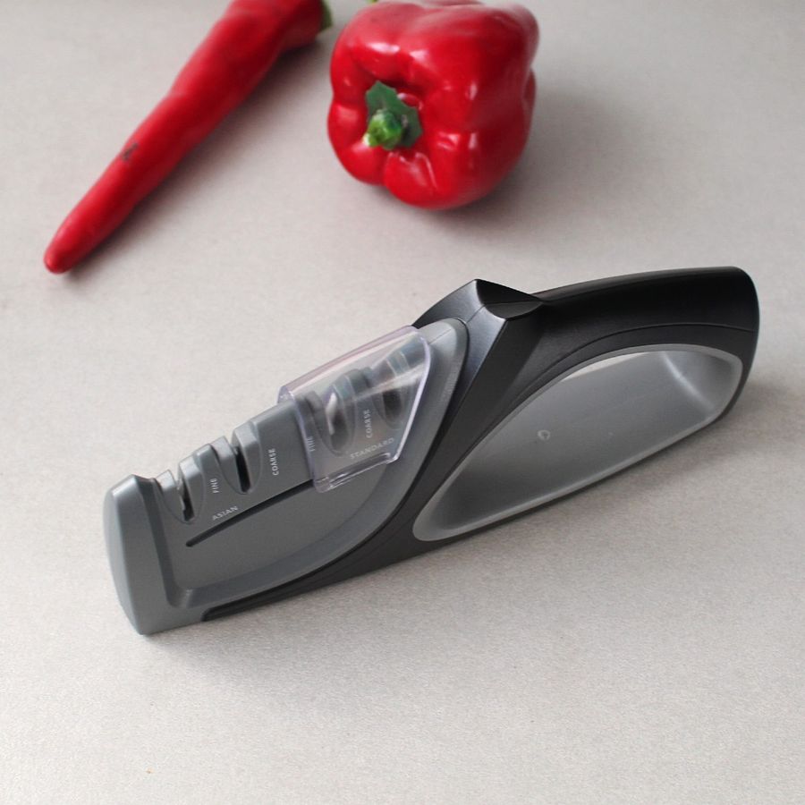Точилка для ножей ручная с нескользящей ручкой, ножеточка Kamill Kamille