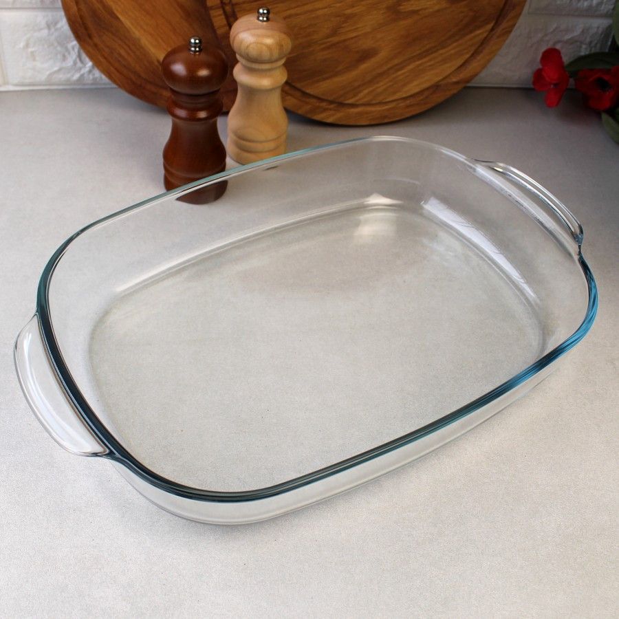 Велика скляна гусятниця для духовки 8 л Simax, скляна каструля Simax