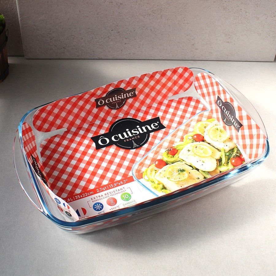 Прямокутна скляна форма для запікання CUISINE Basic 32x20x6 см O Cuisine