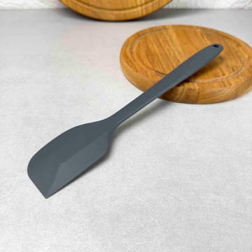 Скошена силіконова кухонна лопатка 28 см Сіра Hell