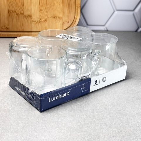 Набір чашок скляних 250 мл прозорих 6 шт Luminarc Luminarc