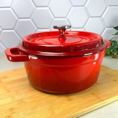 Чугунная кастрюля 4.8 л Красная Ringel Essen для всех видов плит RINGEL