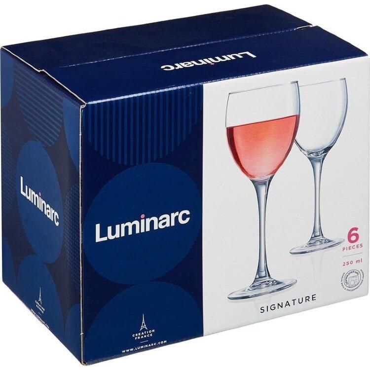 Набор универсальных бокалов для вина Luminarc Signature 250 мл 6 шт (H8168) Luminarc