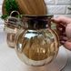 Термостойкий стеклянный чайник для плиты 1.25л Янтарный перламутр Amber Fresh Wave