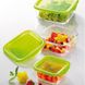 Контейнер для зберігання їжі квадратний скляний Luminarc Keep'n'box 380 мл зелений (p4525)