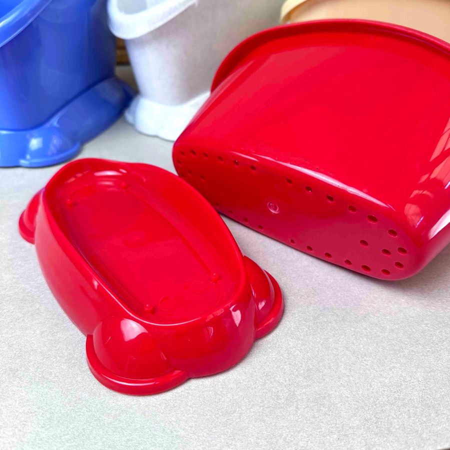 Овальная красная сушка для столовых приборов с поддоном Пенёк Efe plastics