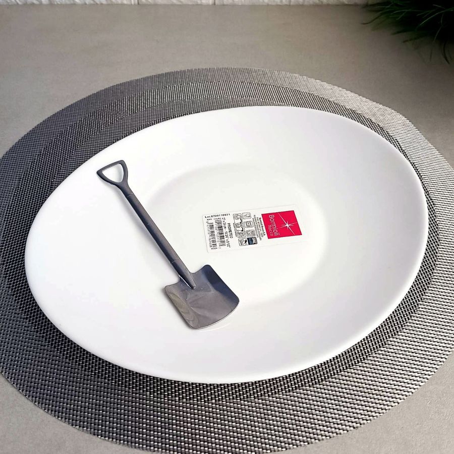 Обеденная овальная белая тарелка Bormioli Prometeo 27*24 см, ресторанная посуда Bormioli Rocco