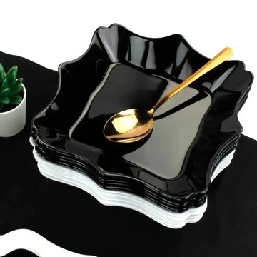 Чёрная суповая тарелка с волнистыми краями Luminarc Authentic Black Luminarc