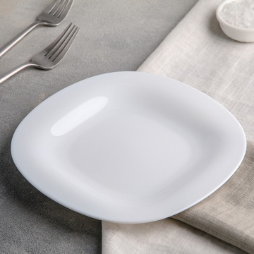 Квадратная белая тарелка из стеклокерамики Luminarc Carine White 190 мм (L4454) Luminarc