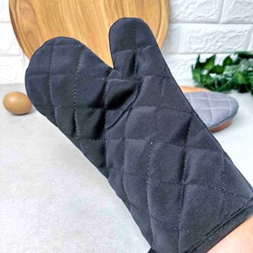 Чёрная тканевая рукавичка-прихватка для горячего Hell