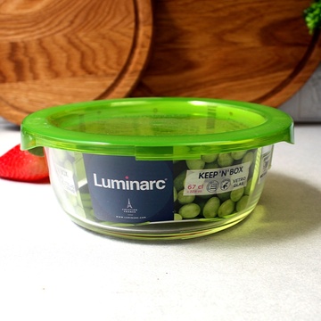 Пищевой контейнер круглый стеклянный Luminarc Keep'n'box 670 мл зелёный (p4527) Luminarc