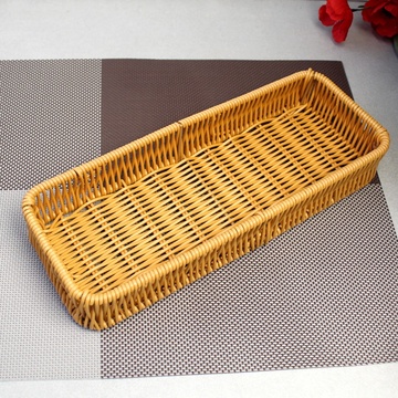 Плетёная корзинка для подачи столовых приборов коричневая из ПВХ HLS Hell