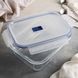 Пищевой контейнер квадратный Luminarc Pure box 1220мл с голубой крышкой