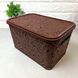 Ажурная коричневая корзинка для хранения с крышкой 10л Ефе