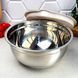 Миска з нержавіючої сталі з кришкою 26 см Silver+Cream GK-4502