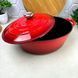 Чавунна гусятниця 4.5 л Овальна Червона Ringel Essen для всіх видів плит