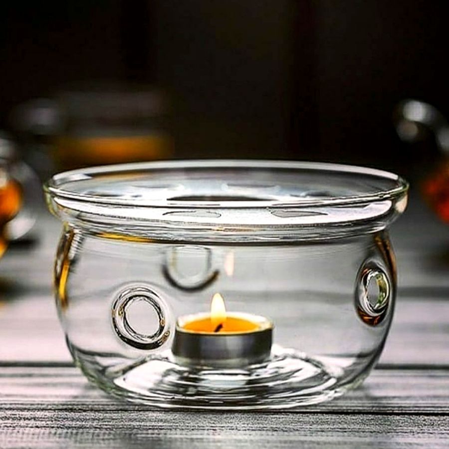 Скляна підставка-підігрівач зі свічкою під чайник для заварювання Hell