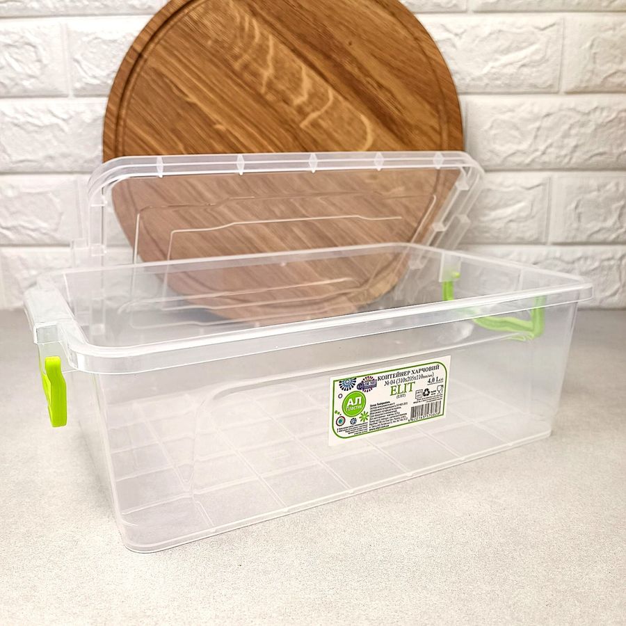 Пластиковий контейнер для зберігання їжі 7л з кришкою Еліт Ал-Пластик