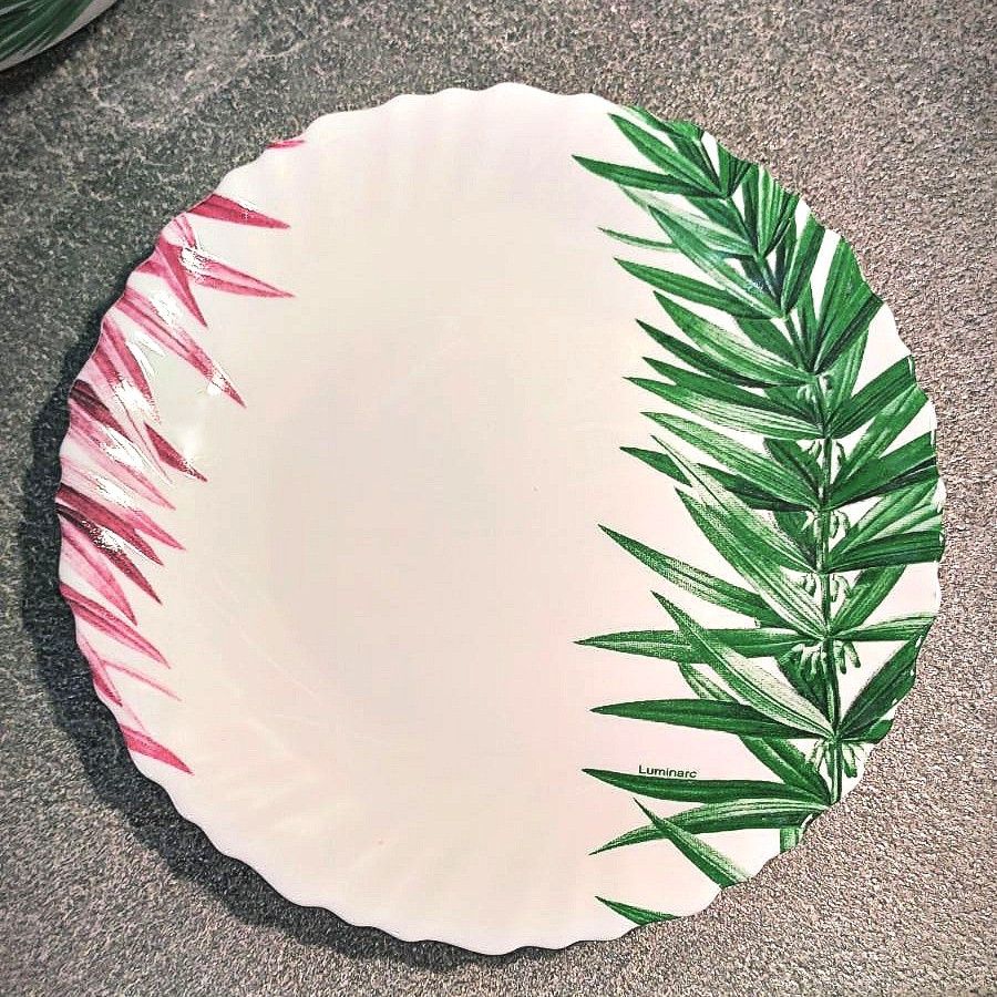 Набор белой посуды с разноцветными листьями из стеклокерамики Luminarc Spring Leaves (Q0388) Luminarc