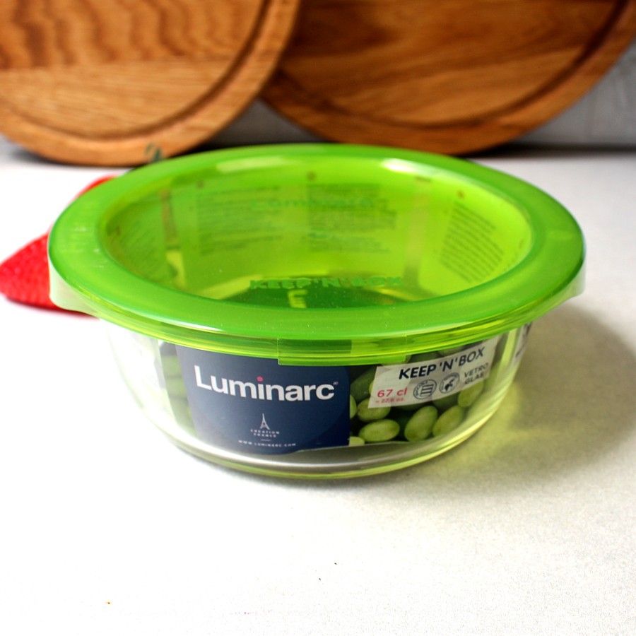 Харчовий контейнер круглий скляний Luminarc Keep'n'box 670 мл зелений (p4527) Luminarc