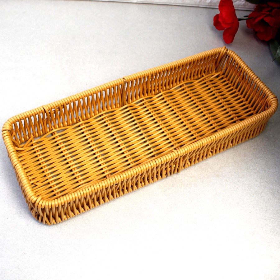 Плетёная корзинка для подачи столовых приборов коричневая из ПВХ HLS Hell