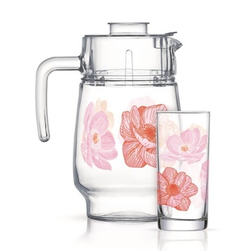 Набір для напоїв з рожевими квітами Anabella Pink 7предметов (q4799) Arcopal