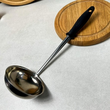 Ополоник малий з нержавіючої сталі Чорна ручка (0.17л) Без бренда
