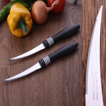 Набор узких черных ножей для томатов Tramontina Cor&Cor 102 мм 2 шт (23462/204) Tramontina