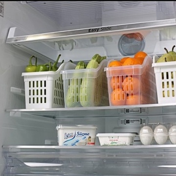 Пластиковый узкий лоток-органайзер для овощей и фруктов в холодильник 4,3л BA 685 Plast ART Irak Dunya Plastic