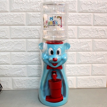 Дитячий блакитний диспенсер для води Мишка з бутлем і склянкою 2 л ArtPlaz
