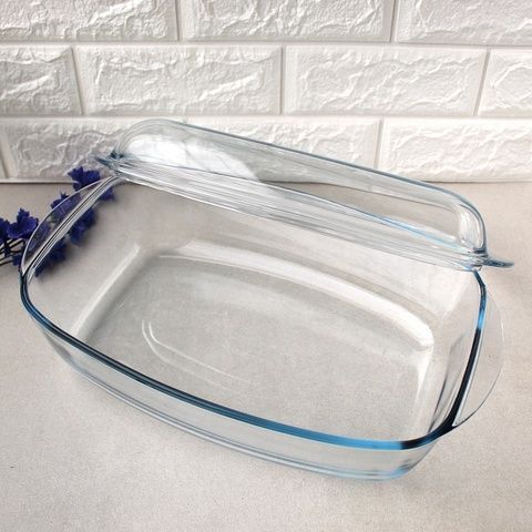 Скляна гусятниця з кришкою на 6.5 л Pyrex, скляна каструля Pyrex