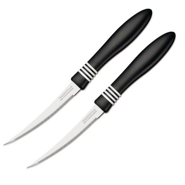 Набор узких черных ножей для томатов Tramontina Cor&Cor 102 мм 2 шт (23462/204) Tramontina