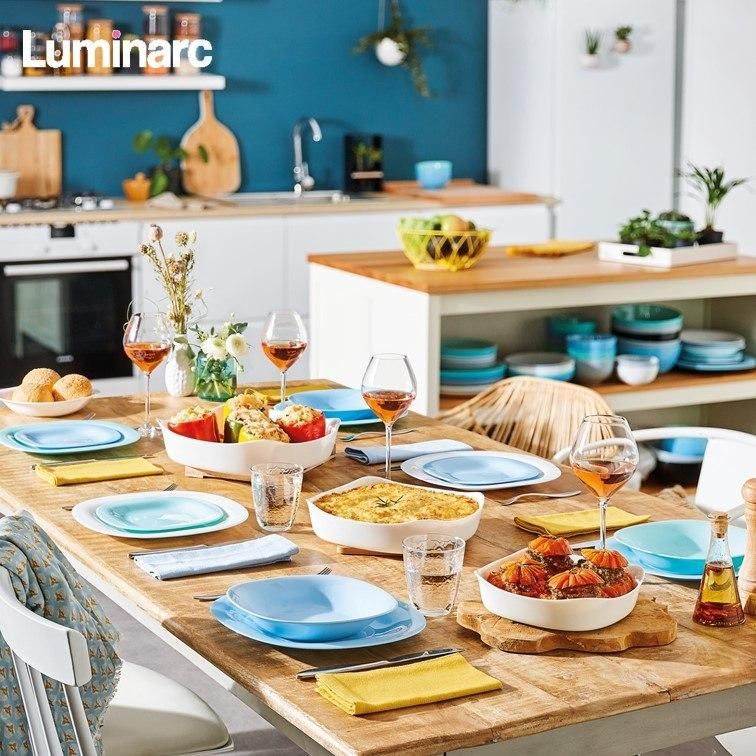 Набор голубой столовой посуды Luminarc Carine Light Blue 18 предметов (P7629) Luminarc