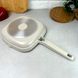 Квадратная сковорода без крышки для индукции 24 см Бежевый Алюминий