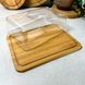 Бамбуковое блюдо для десертов с пластиковой крышкой 24*18,5*7,5 см