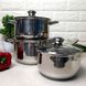 Набір кухонного посуду з нержавіючої сталі (каструлі та ківш) для всіх видів плит, Ardesto Gemini Gourmet