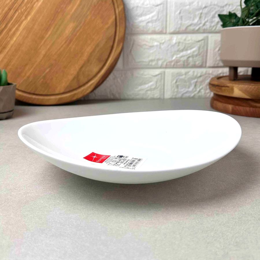 Белая овальная тарелка для пасты Bormioli Prometeo 23*20 см, ресторанная посуда Bormioli Rocco