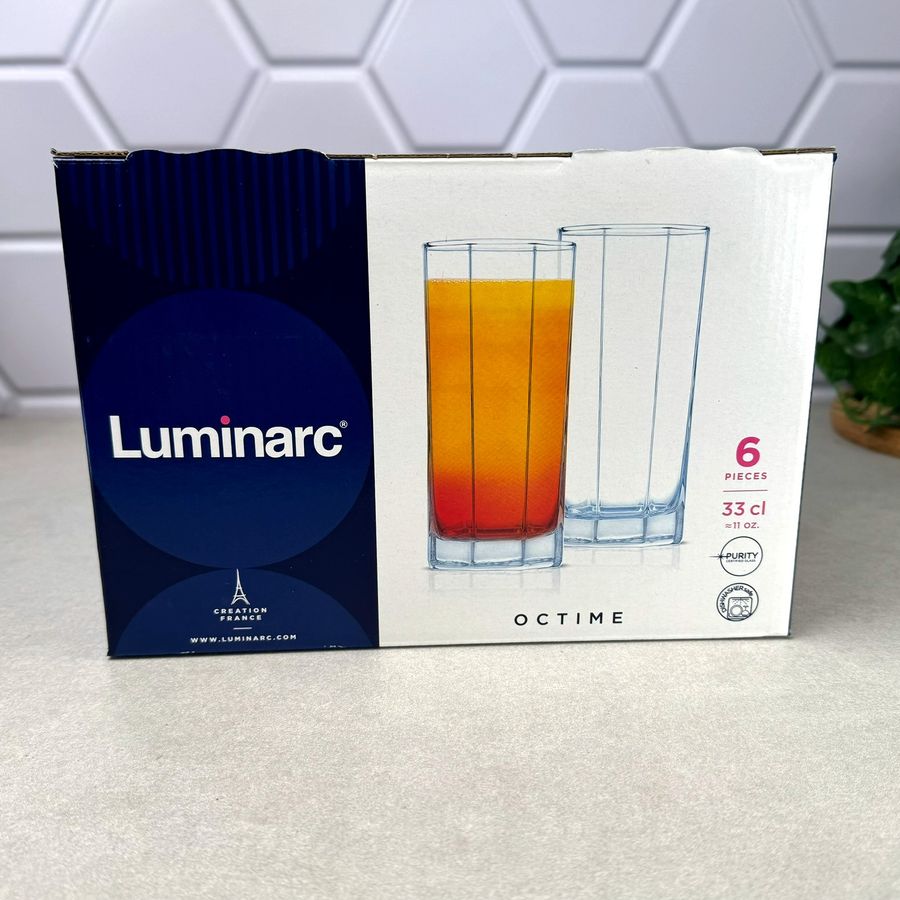 Набір високих склянок без малюнка Luminarc Octime 330мл 6шт. (Н9811) Luminarc