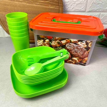 Набор пластиковой посуды для пикника 38 предметов Hell