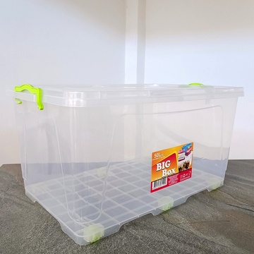 Високий місткий пластиковий харчовий контейнер на коліщатках 80л, BIGBOX Ал-пластик Ал-Пластик