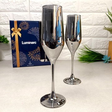 Набор перламутровых бокалов для шампанского Люминарк Сияющий графит 160мл 6шт Luminarc