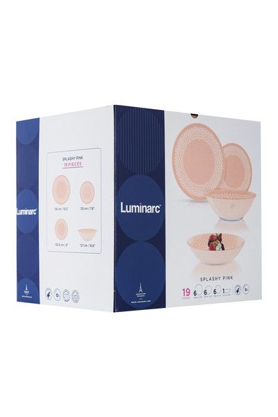 Сервіз рожевий Luminarc Simply Splashy PINK 19 предметів (Q0310) Luminarc