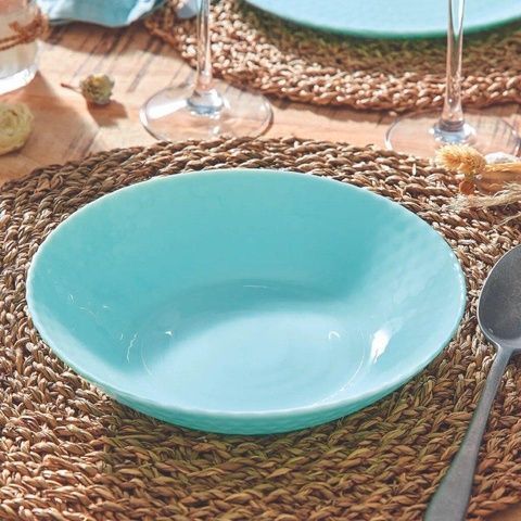 Лазурная суповая тарелка 200 мм Фактурная Luminarc Pampille Turquoise Luminarc