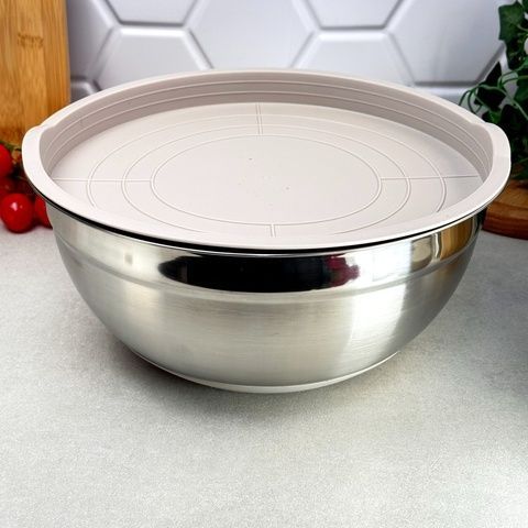 Миска из нержавеющей стали с крышкой 30 см Silver+Cream GK-4504 Без бренда