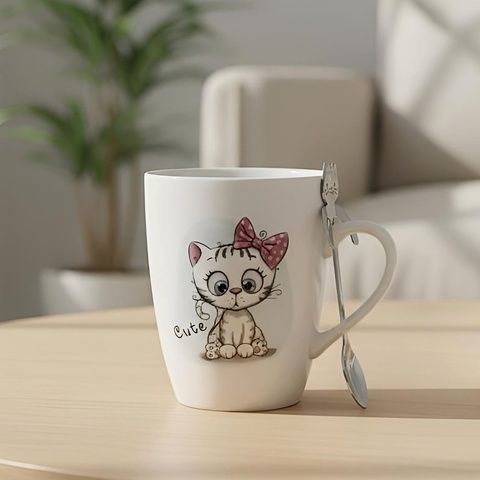 Кружка з ложкою порцелянова 320 мл ARDESTO Cute Ardesto