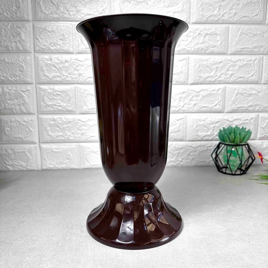 Универсальная напольная пластиковая ваза 29см коричневого цвета Флора Алеана Алеана